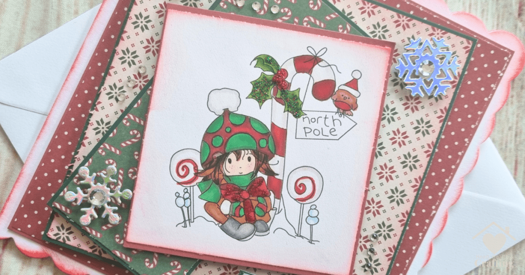 Winnie North Pole - Handmade Christmas Card