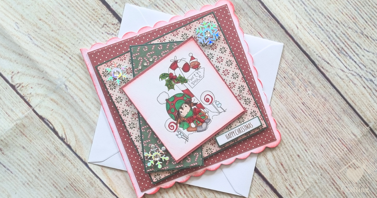 Winnie North Pole – Handmade Christmas Card