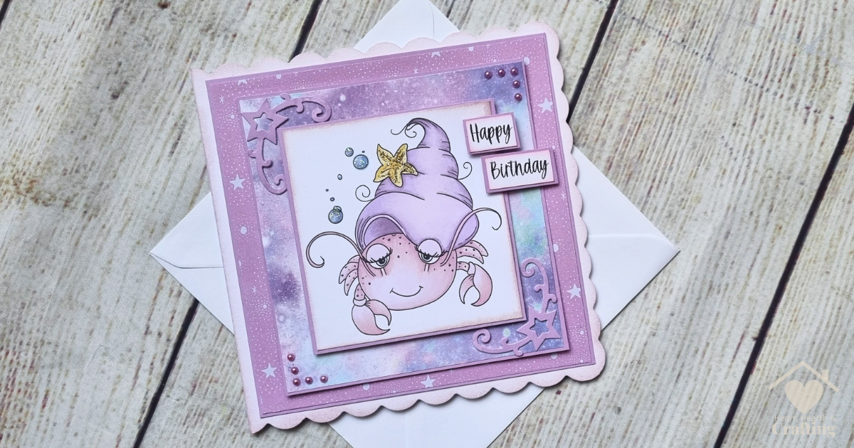 How to Make a Cancer Zodiac Birthday Card with Digital Stamping