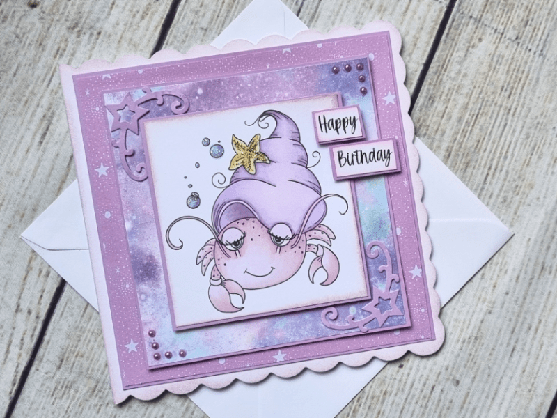 How to Make a Cancer Zodiac Birthday Card with Digital&nbsp;Stamping