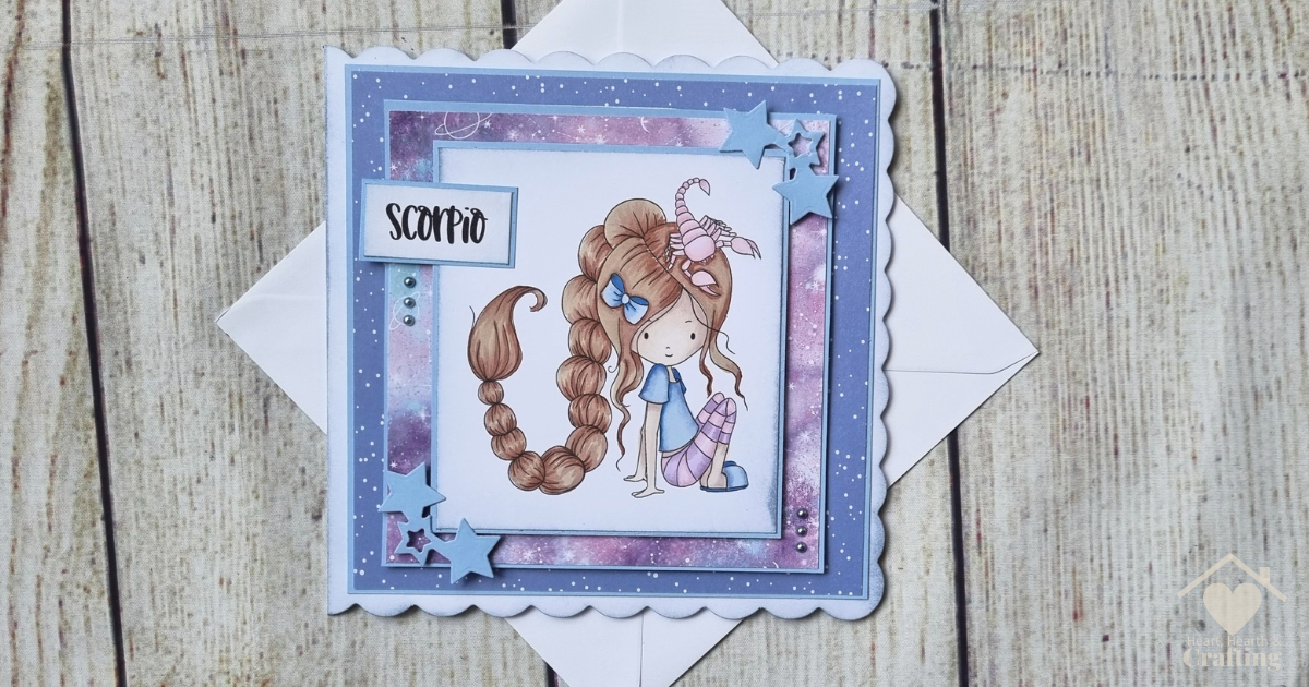 How to Make a Scorpio Zodiac Birthday Card with Digital Stamping