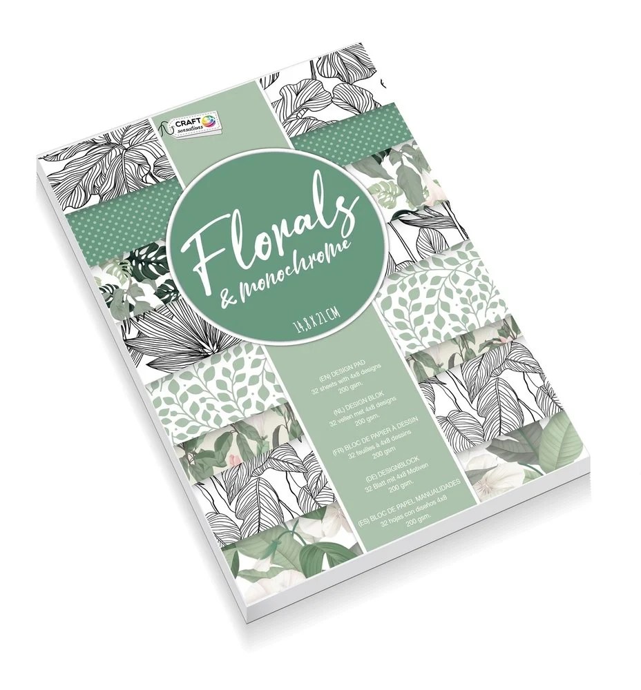 Craft Sensations Papers Florals Monochrome