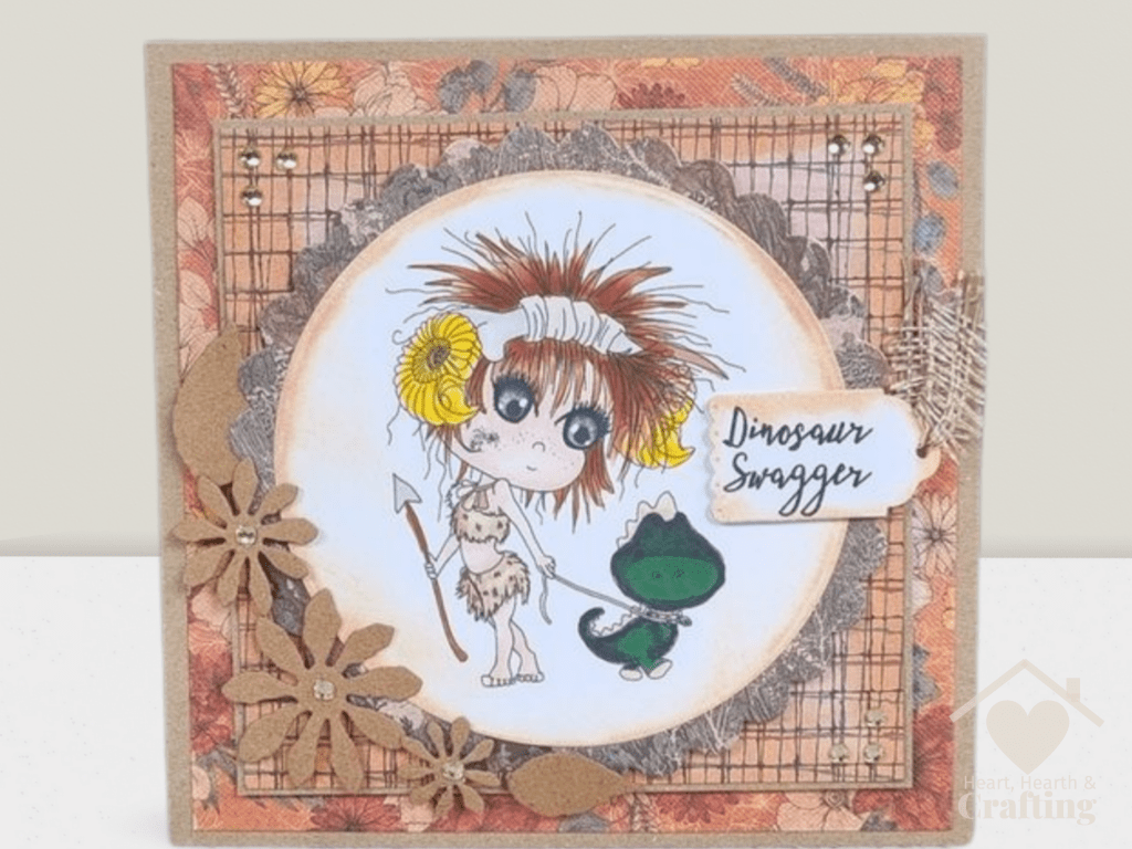 Sticks and Bones Walk the Dinosaur - Handmade Greetings Card