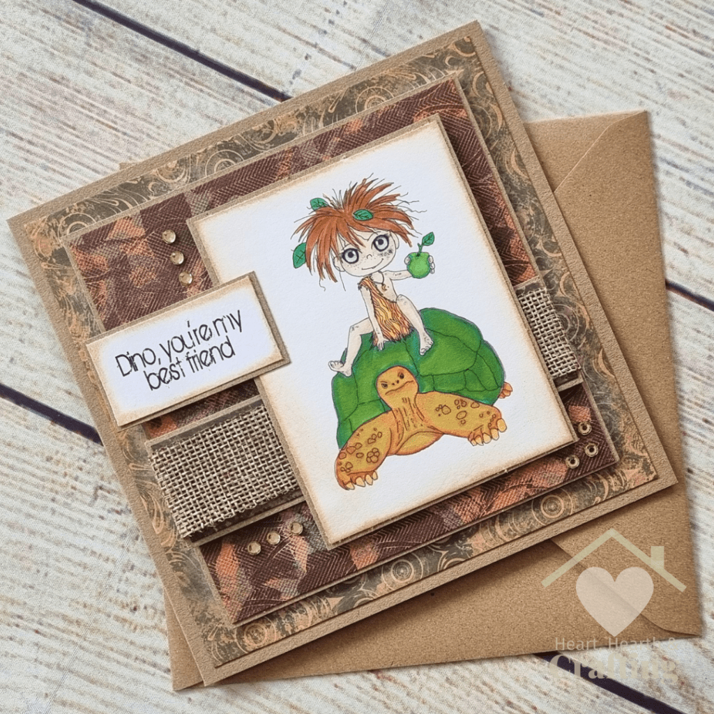 Sticks and Bones Turtle Ride - Handmade Greetings Card