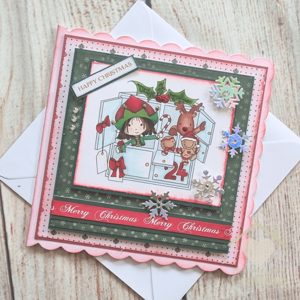 Winnie North Pole Advent Calendar - Handmade Christmas Card