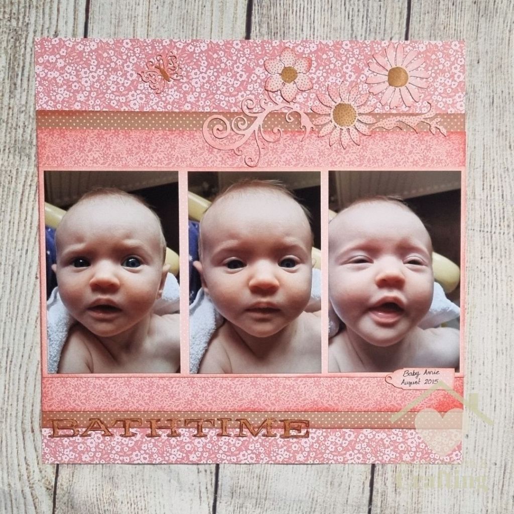 Bath Time Baby Girl Scrapbook Inspiration
