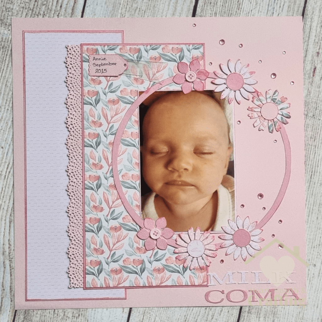 Milk Coma Baby Girl Scrapbook Page Inspiration