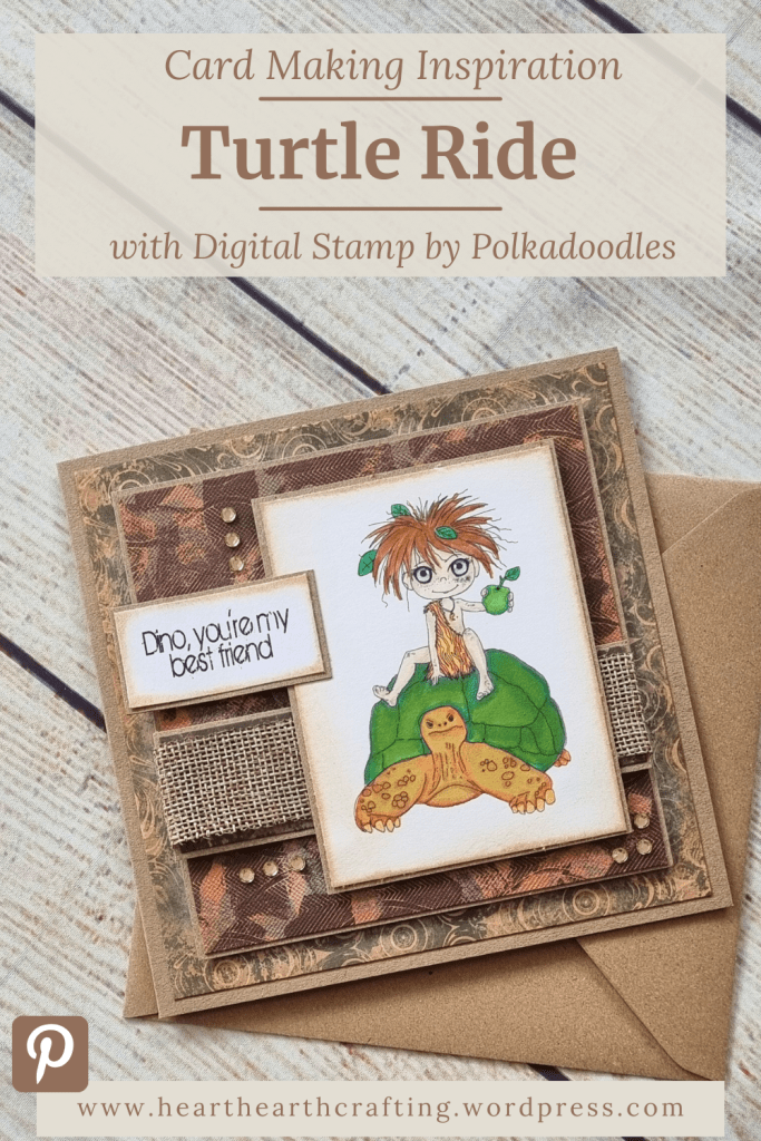 Sticks and Bones Turtle Ride - Handmade Greetings Card
