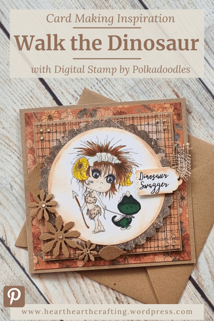 Sticks and Bones Walk the Dinosaur - Handmade Greetings Card