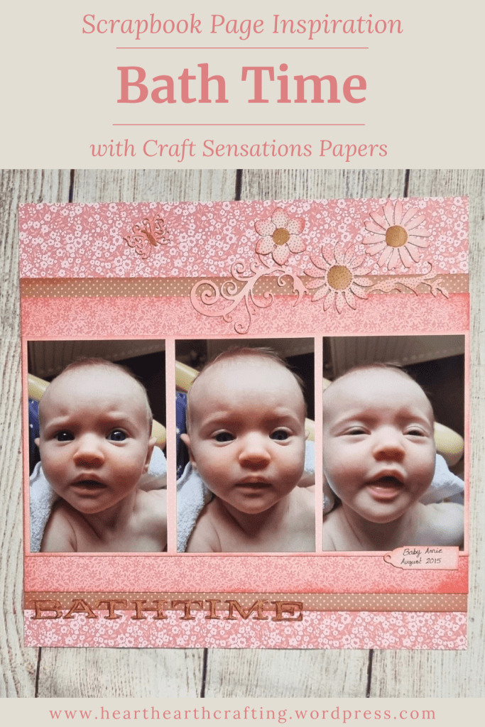 Bath Time Baby Girl Scrapbook Inspiration