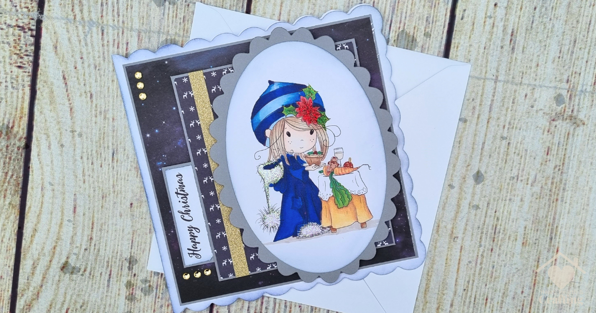 Leaving Mince Pies – A Handmade Christmas Card made with Digital Stamp and ProMarkers
