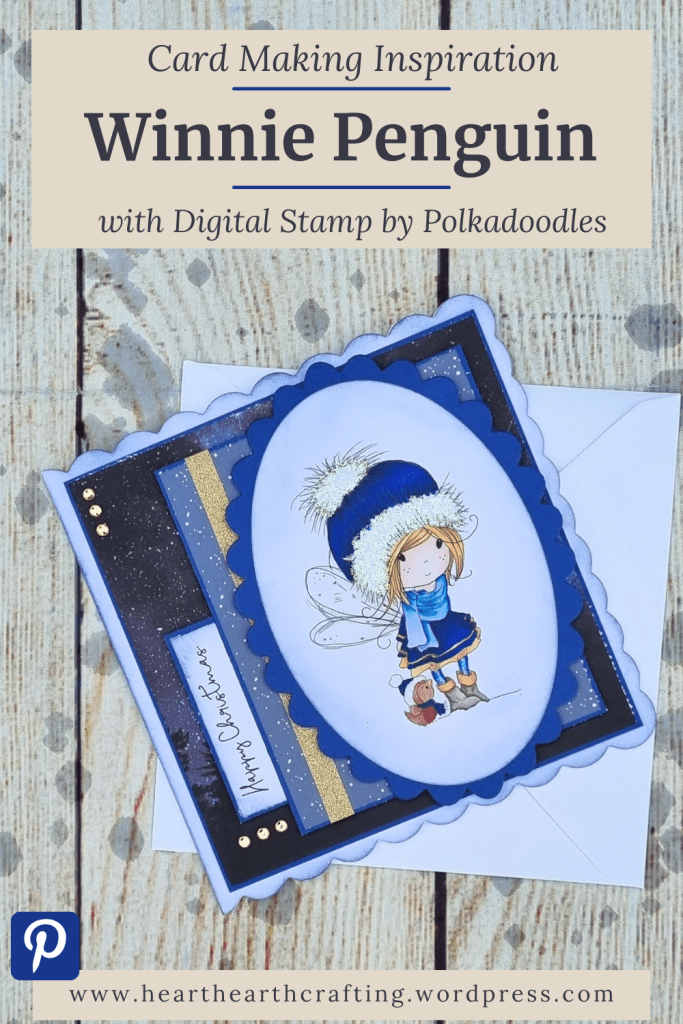 Winnie Penguin - A Handmade Christmas Card made with Digital Stamp and ProMarkers