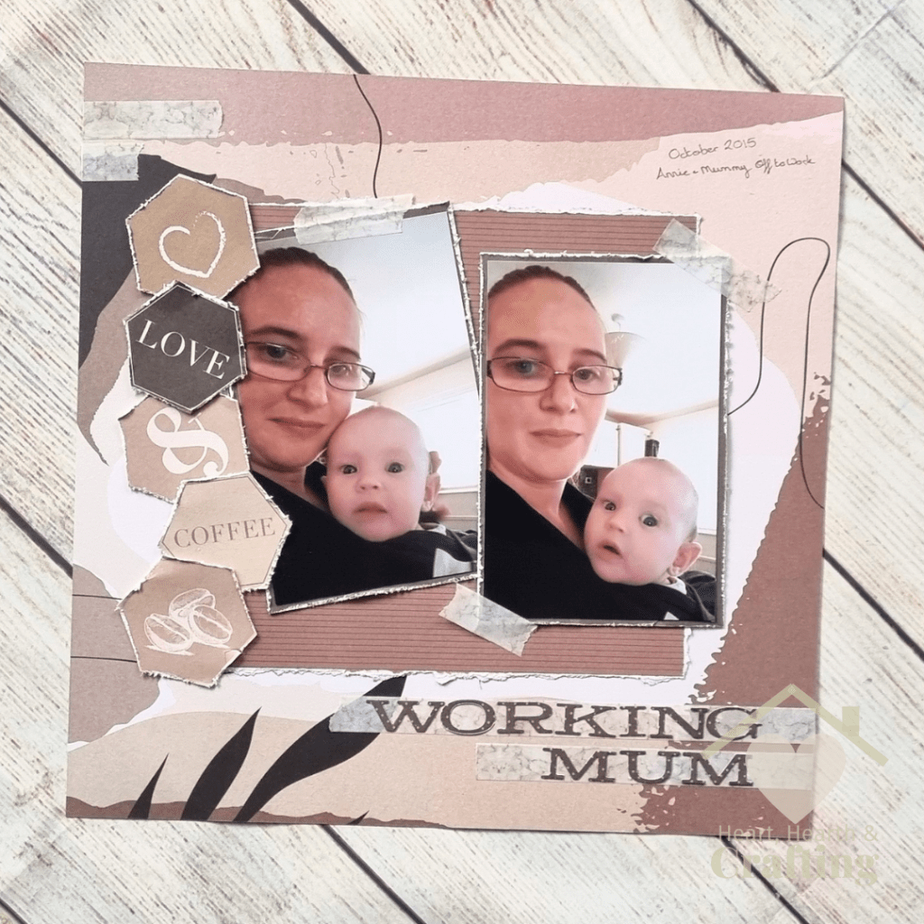 Working Mum - Scrapbook Page Inspiration (with Let's Get Cosy Papers by Craft Sensations)