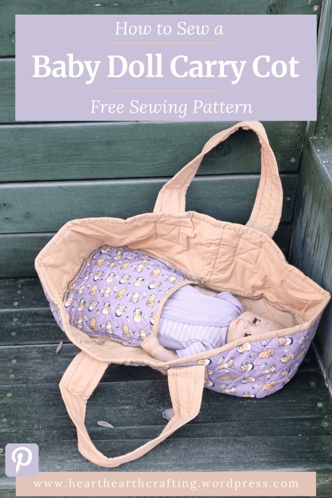 How to Sew a Baby Doll Carry Cot [Free Sewing Pattern] Pinterest Pin