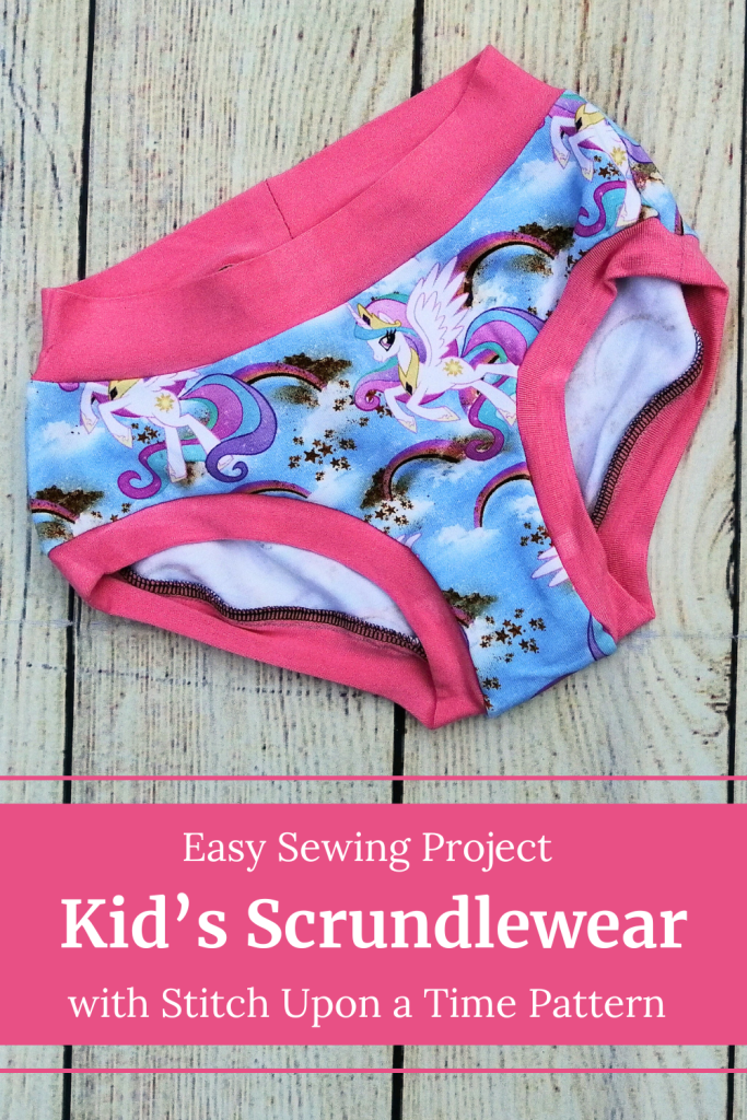 Stitch Upon a Time Kids Scrundlewear Sewing Project - Pink Unicorns Pinterest Pin