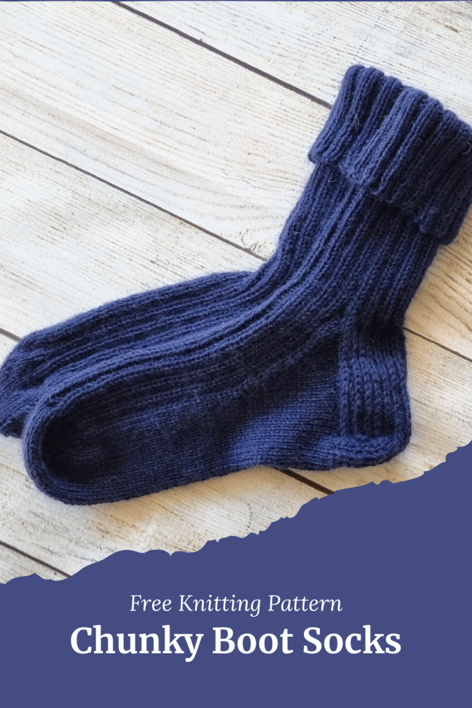 Chunky Boot Socks  - Free Knitting Pattern Pinterest Pin
