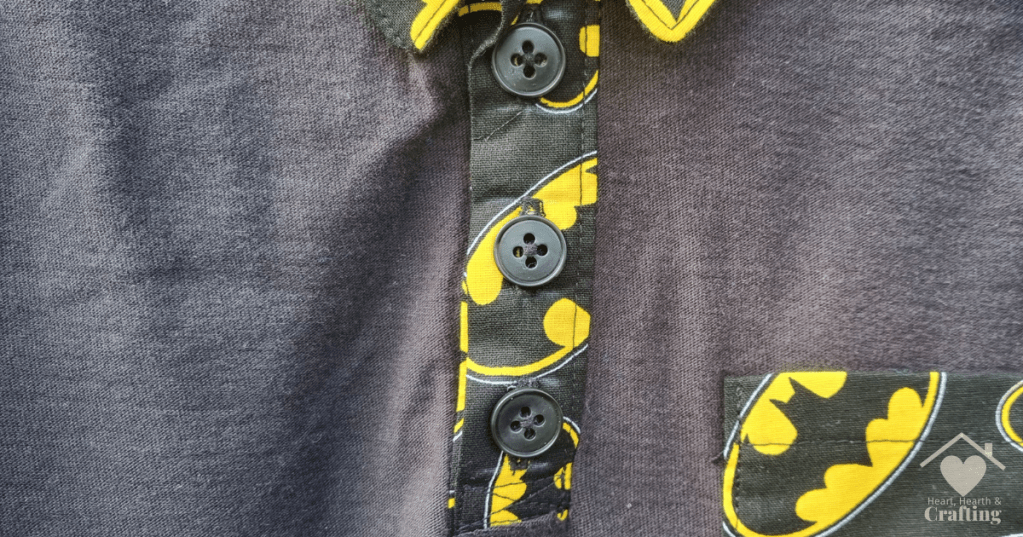 Sewing a Batman Shirt on a Budget with Peek-A-Boo Pattern’s Declan