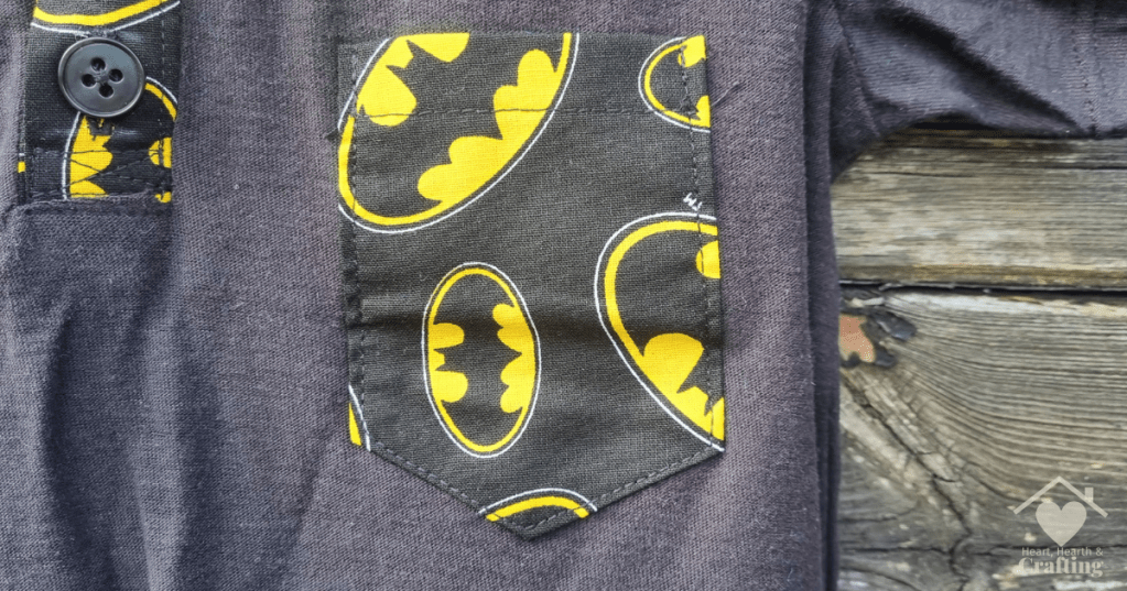 Sewing a Batman Shirt on a Budget with Peek-A-Boo Pattern’s Declan