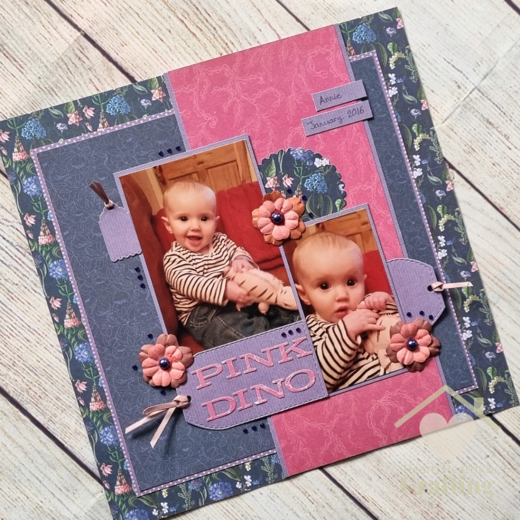 Pink Dinosaur Baby Scrapbook Inspiration