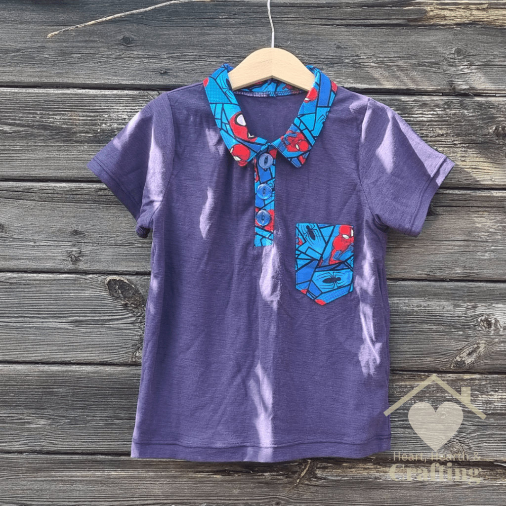Sewing a Spiderman Shirt on a Budget with Peek-A-Boo Pattern’s Declan