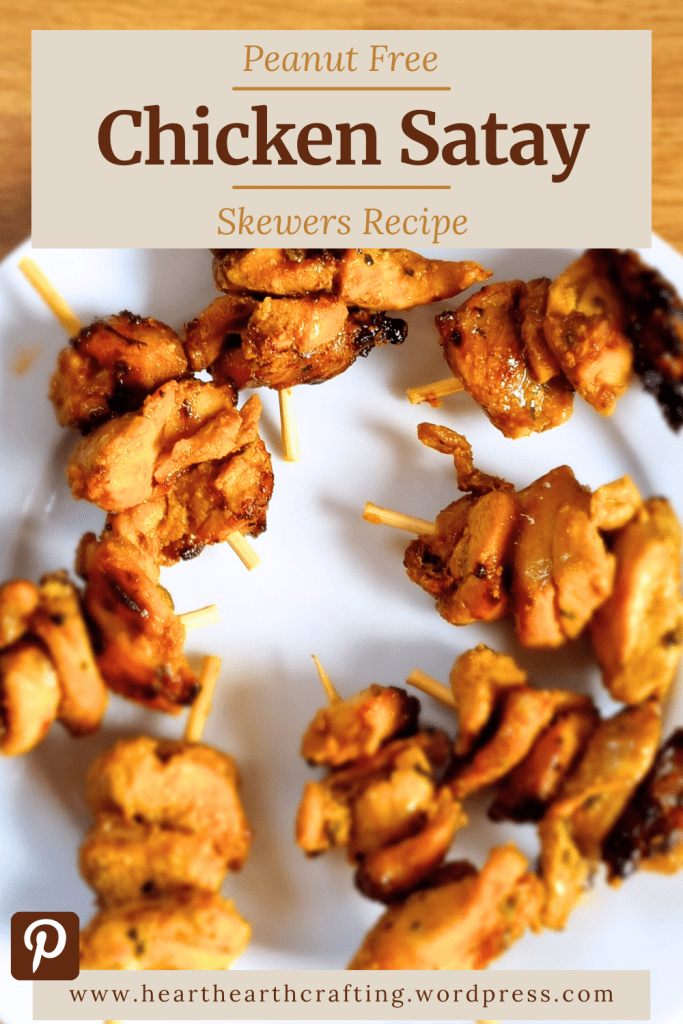 Chicken Satay Skewers Recipe [Peanut Free] Pinterest Pin