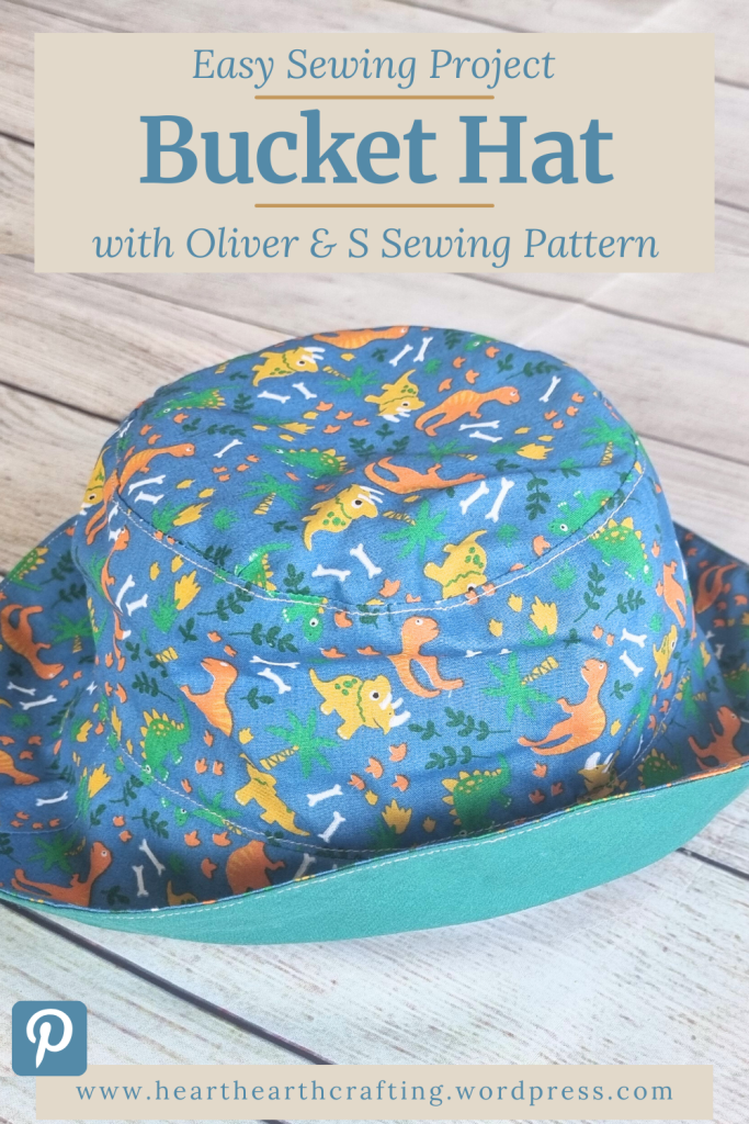 Dinosaur Bucket Hat - Easy Sewing Project Pinterest Pin