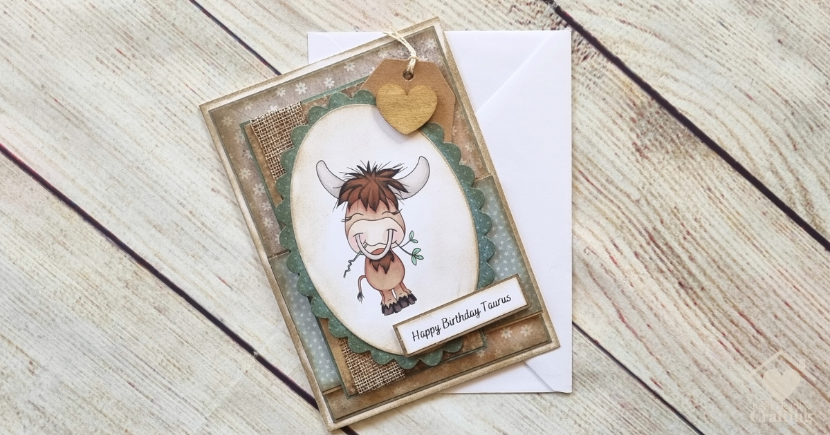How to Make a Taurus Zodiac Birthday Card with Digital Stamping