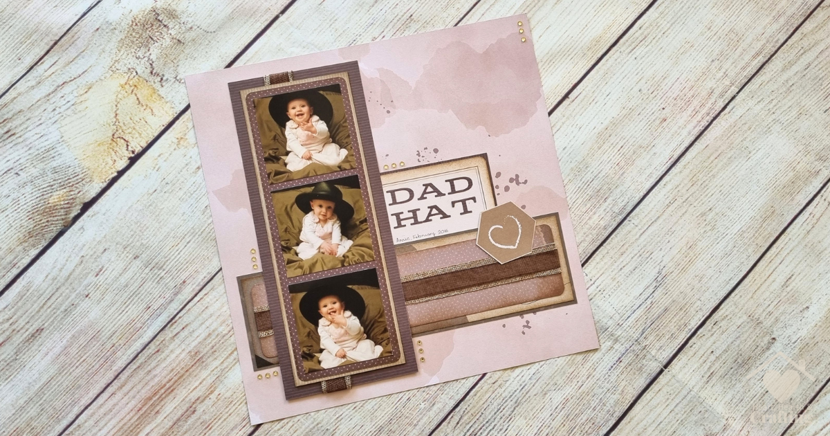 Dad Hat Baby Scrapbook Page Inspiration