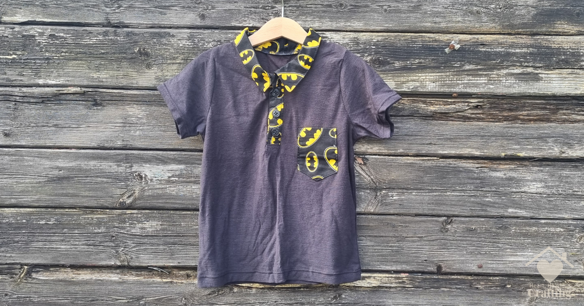 Sewing a Batman Shirt on a Budget with Peek-A-Boo Pattern’s Declan