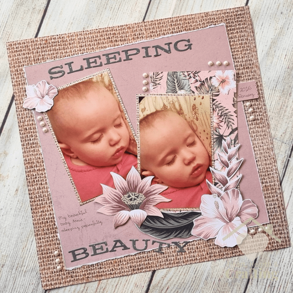 Sleeping Beauty Baby Scrapbook Page