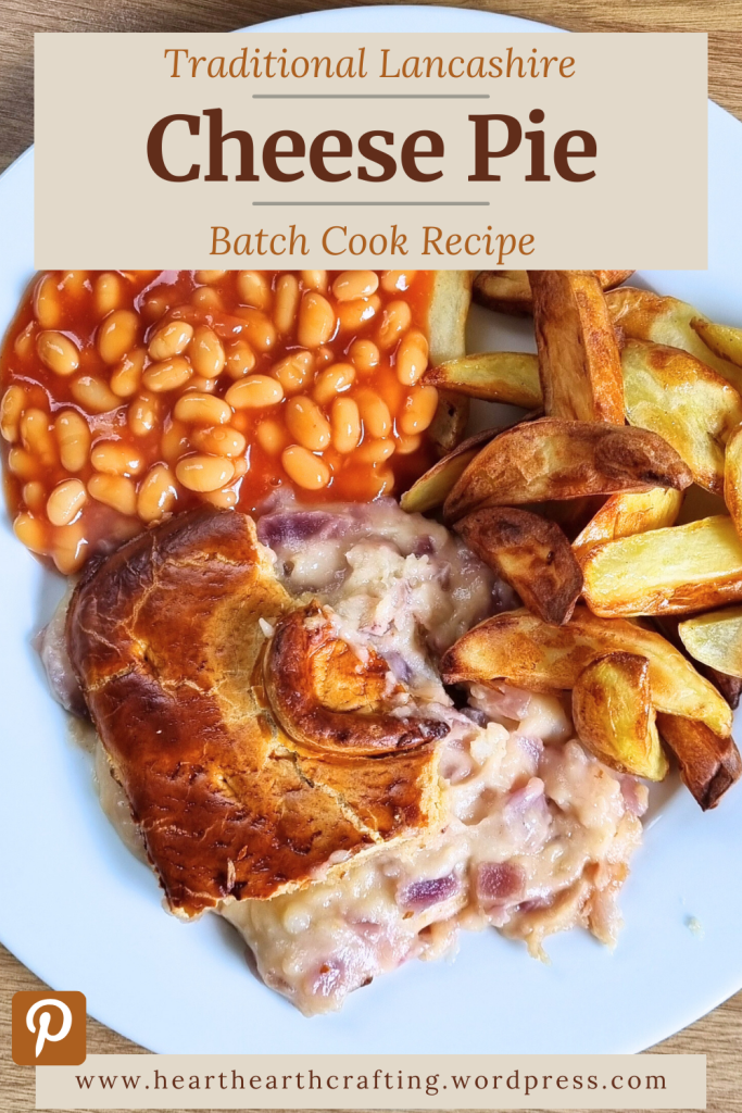 Traditional Lancashire Cheese and Onion Pie Batch Cook Recipe Pinterest Pin