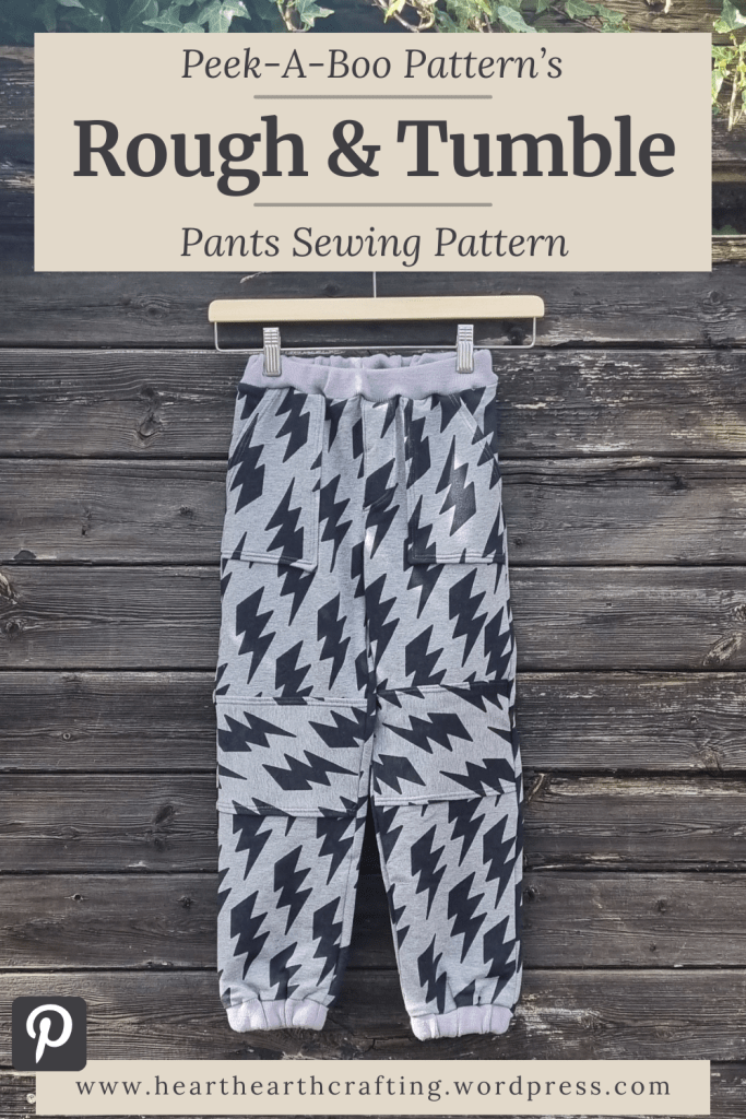 Peek-A-Boo Pattern's Rough & Tumble Pants  - Lightning Bolt Pinterest Pin