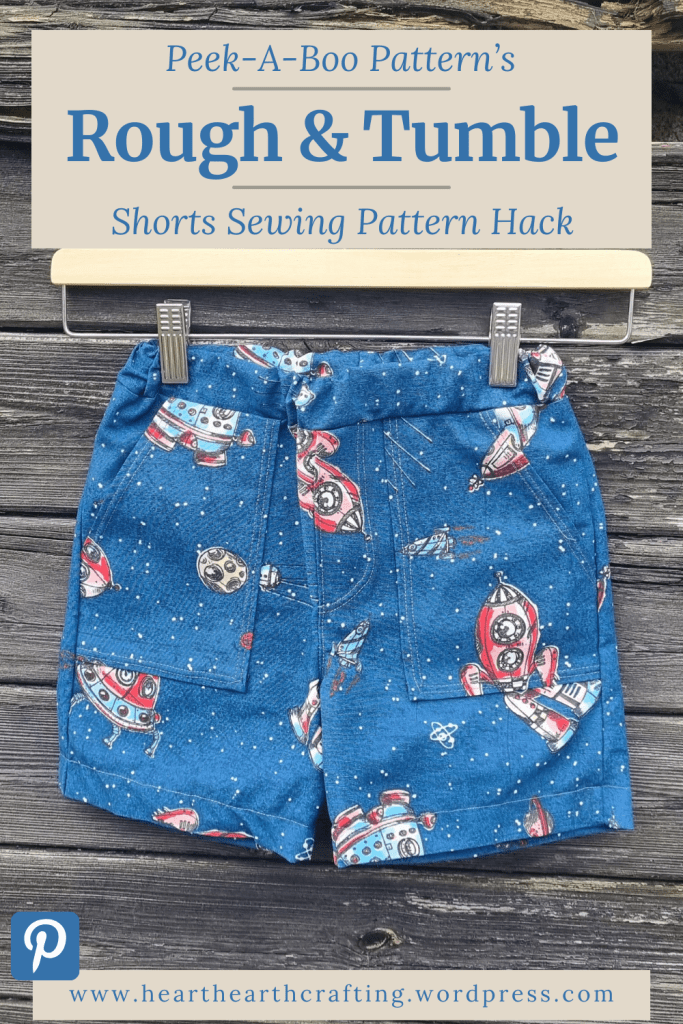 Peek-A-Boo Pattern's Rough & Tumble Shorts- Sewing Pattern Hack Pinterest Pin