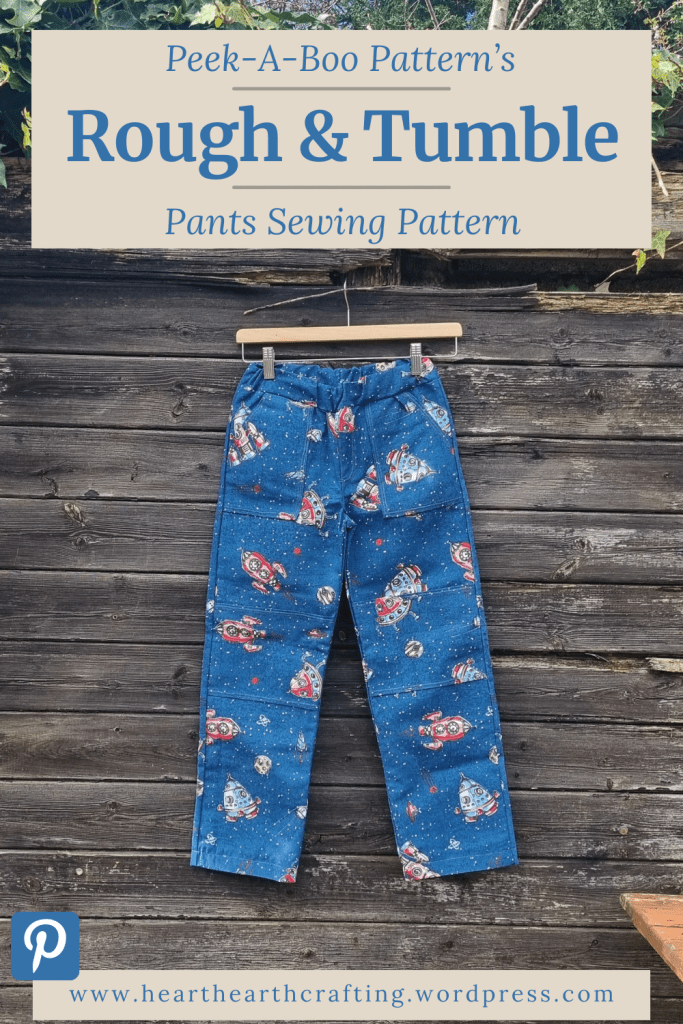 Peek-A-Boo Pattern's Rough & Tumble Pants  Sewing Project Pinterest Pin