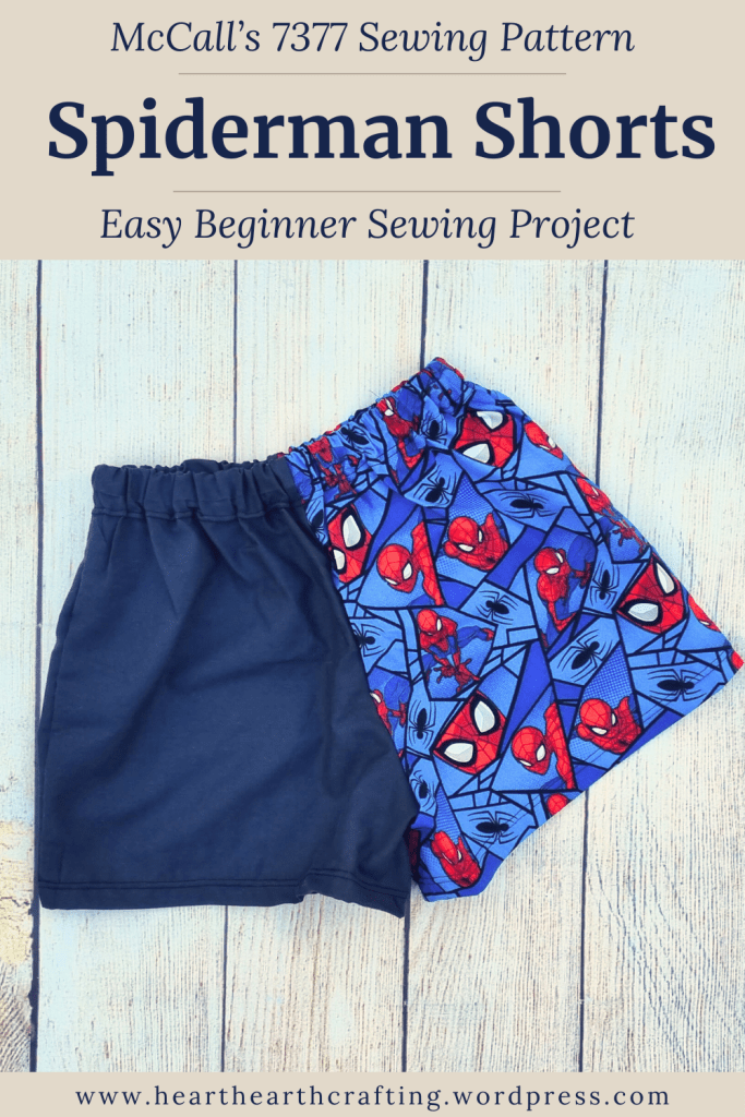 Sewing McCalls 7377 Spiderman Shorts with a Money Saving Hack Pinterest Pin