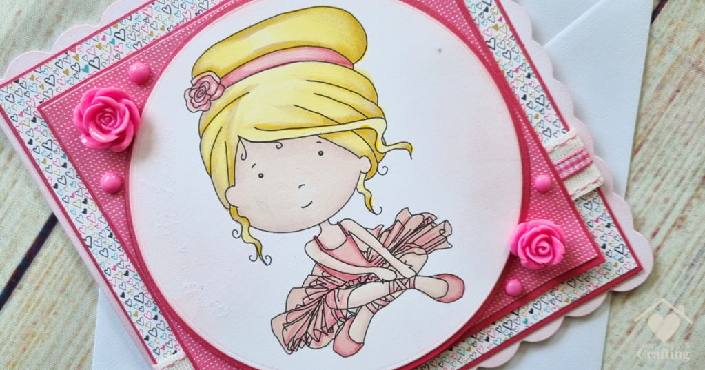Polkadoodles Ballerina - Handmade Card