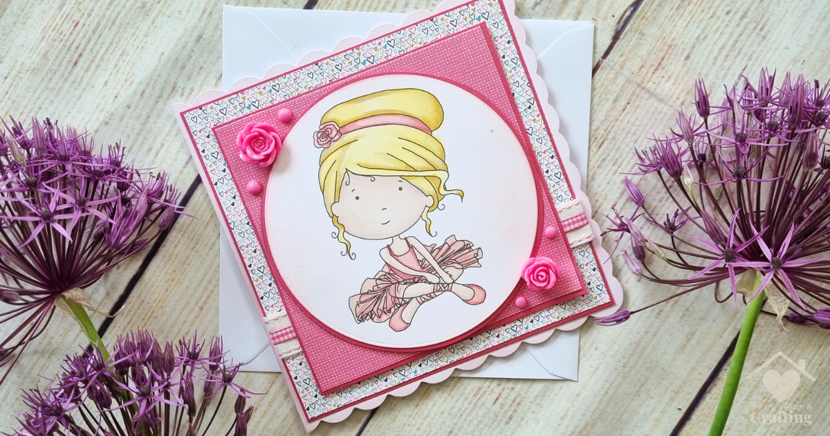 Polkadoodles Ballerina – Handmade Card