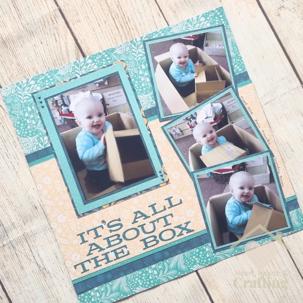It's All About the Box - Baby Scrapbook Page