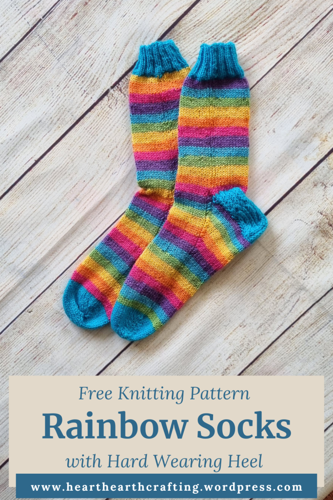 Rainbow Ladies Socks - Free Knitting Pattern Pinterest Pin
