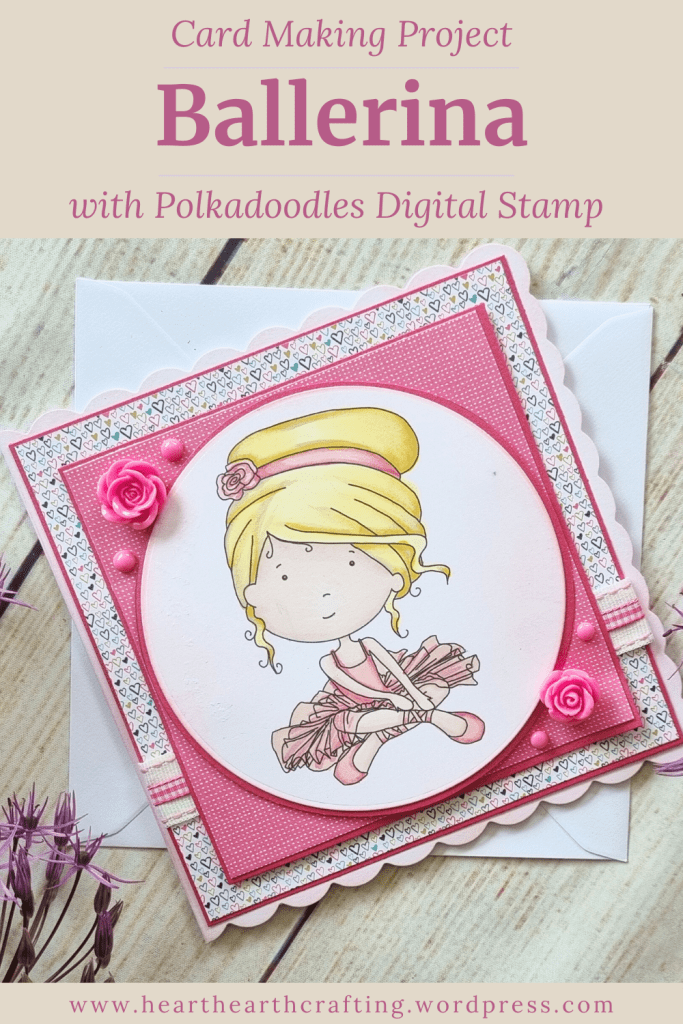 Polkadoodles Ballerina - Handmade Card Pinterest Pin