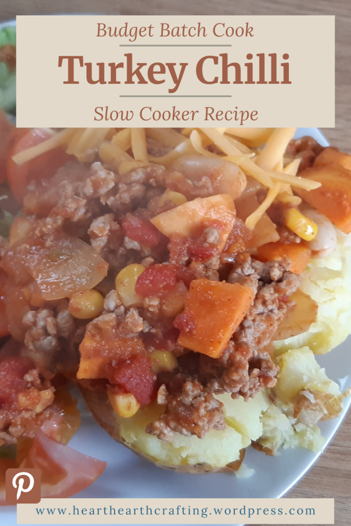 Turkey Chilli - Slow Cooker Batch Cook Recipe Pinterest Pin