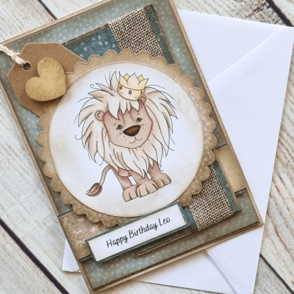 How to Make a Leo Zodiac Birthday Card with Digital&nbsp;Stamping