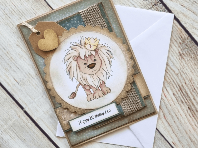 How to Make a Leo Zodiac Birthday Card with Digital&nbsp;Stamping