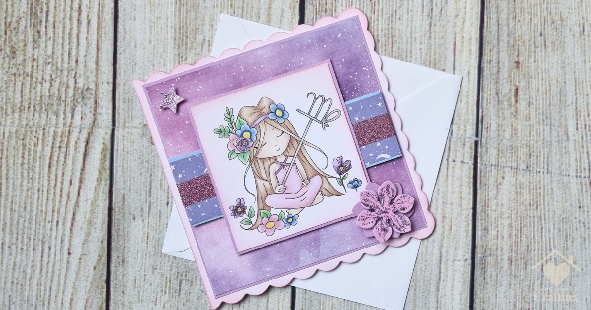 How to Make a Virgo Zodiac Birthday Card with Digital Stamping