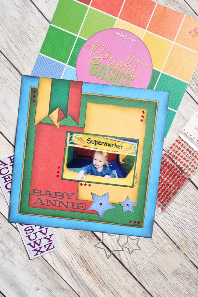 Bright Rainbow Scrapbook Inspiration Pinterest Pin
