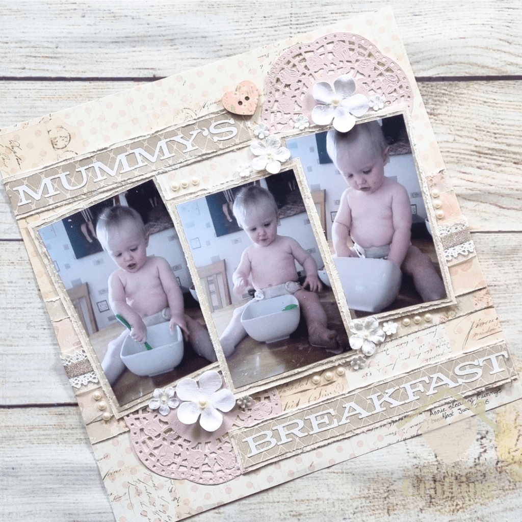 Vintage Baby Scrapbook Layout Inspiration