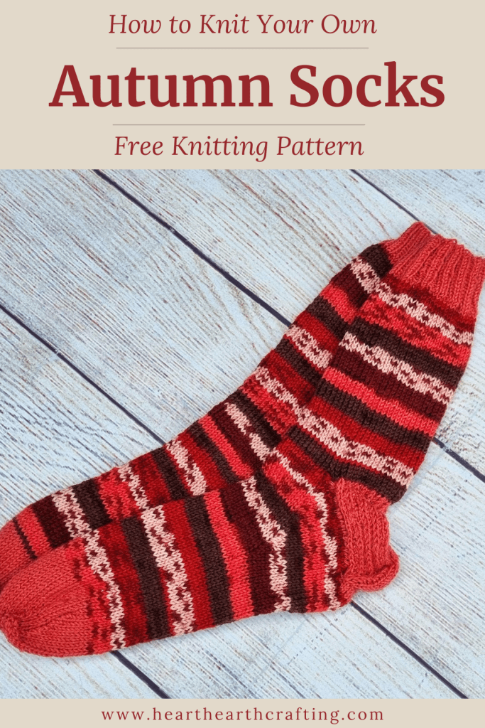 Autumn Socks [Free Knitting Pattern] Pinterest Pin