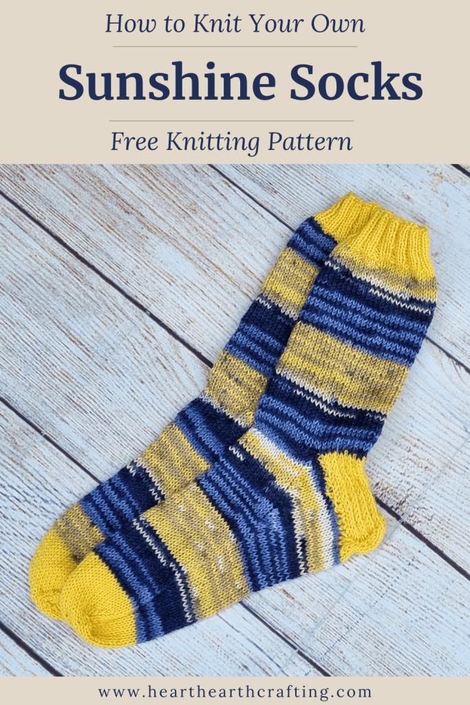 How to Knit Your Own Sunshine Socks [Free Knitting Pattern] Pinterest Pin